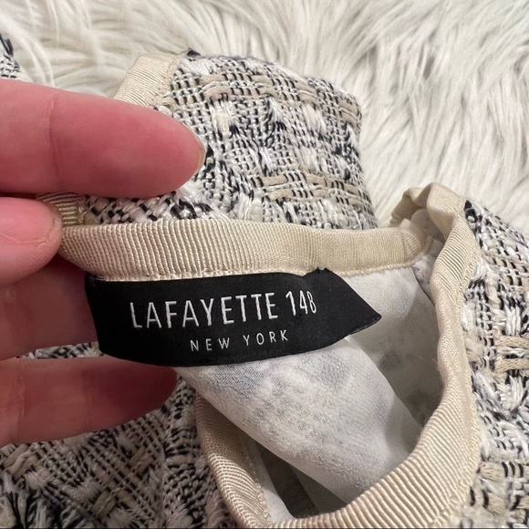 Lafayette 148 A-Line Flounce Skirt Beige Tweed - Picture 11 of 12